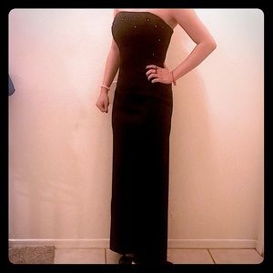 Beautiful Black Gown with Crystal accents No Flaws